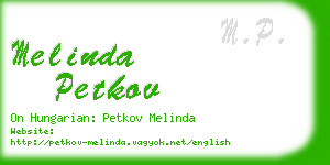 melinda petkov business card